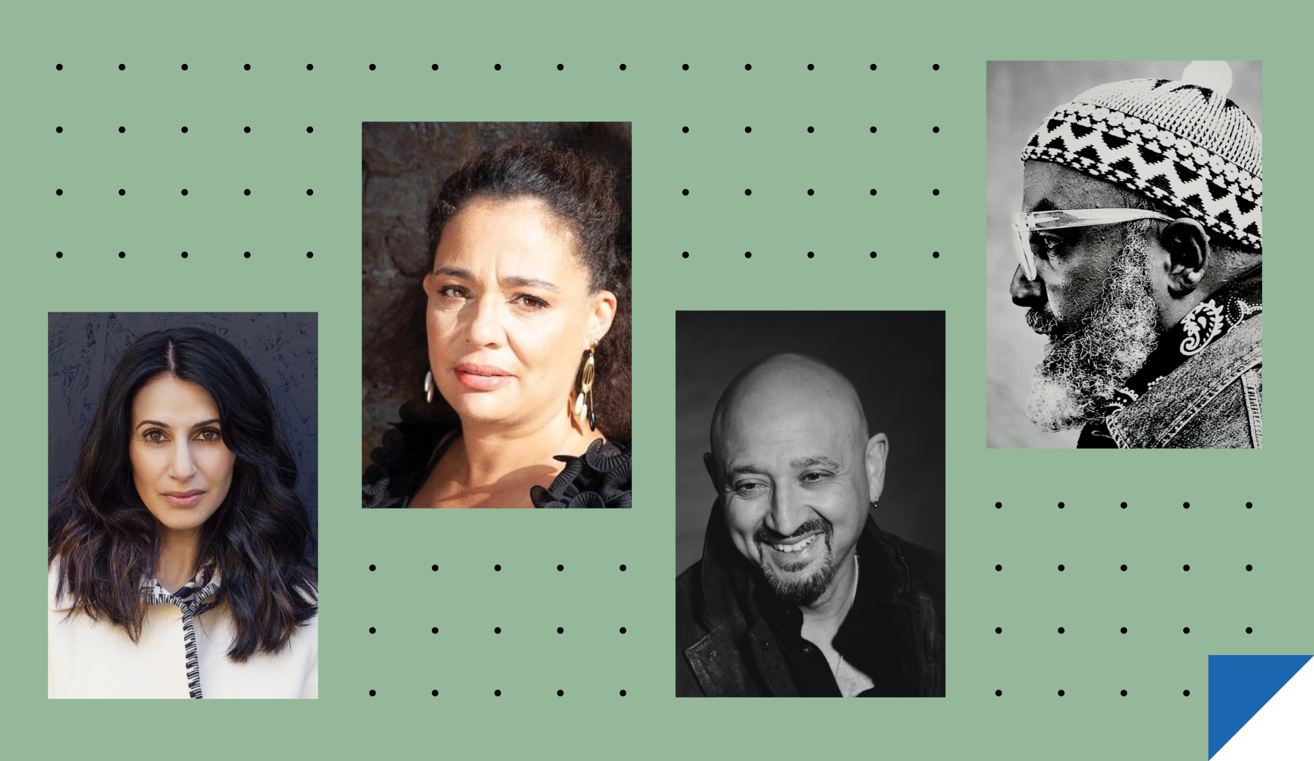 Headshots of Mona Arhsi, Karen MaCarthy Woolf, Roger Robinson & John Siddique